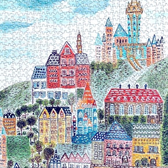Vibrant Castle City 1000 Piece Art Jigsaw Puzzle Europe Elewhite - Picture 1 of 3